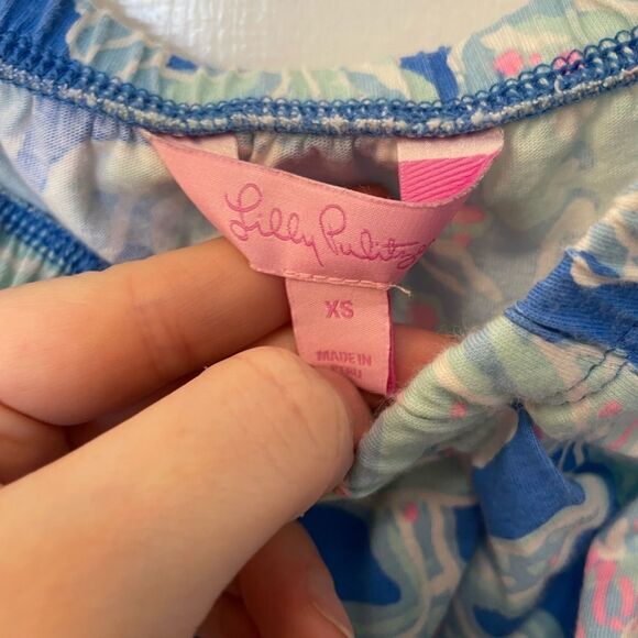 Lilly Pulitzer Windsor Dress in Bay Blue Into the Deep Cotton Strapless - Picture 3 of 3